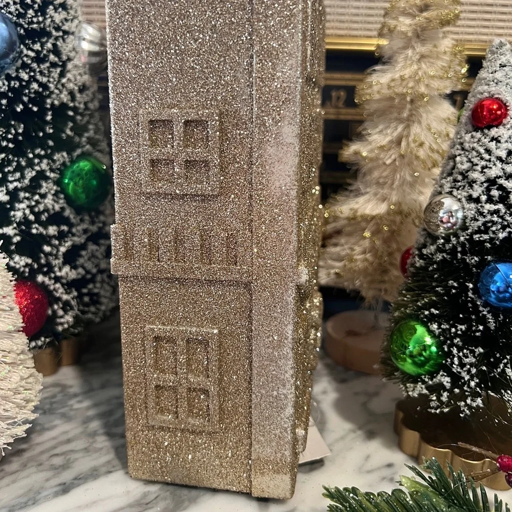 ✨NEW⚜️Target Wondershop Gold Glitter Christmas Village Building🎄